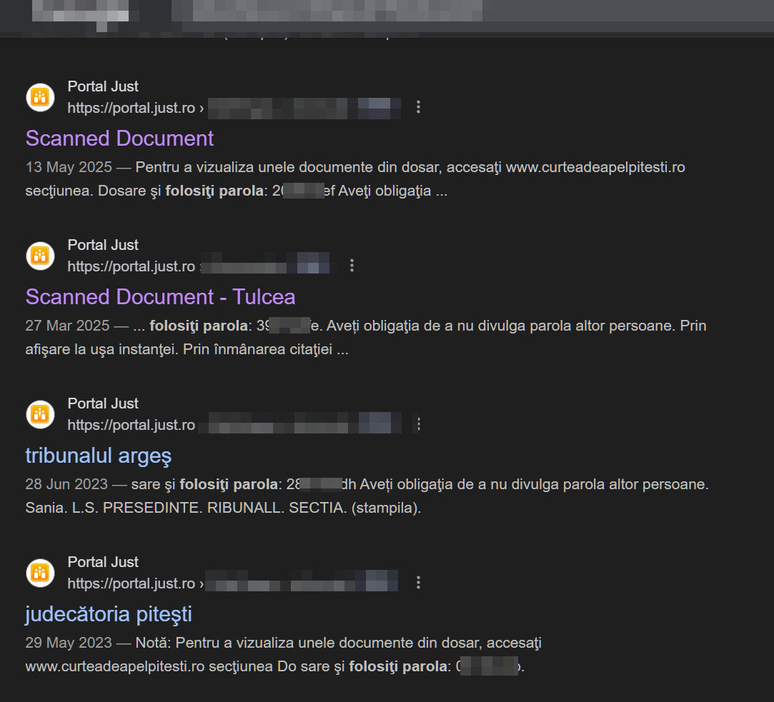 The portal platform portal.just.ro is managed by them and discloses data with another monthly vulnerability that will be detailed once resolved. Unfortunately, we are compelled to make public clarifications to urge institutions not to evade addressing the issues.